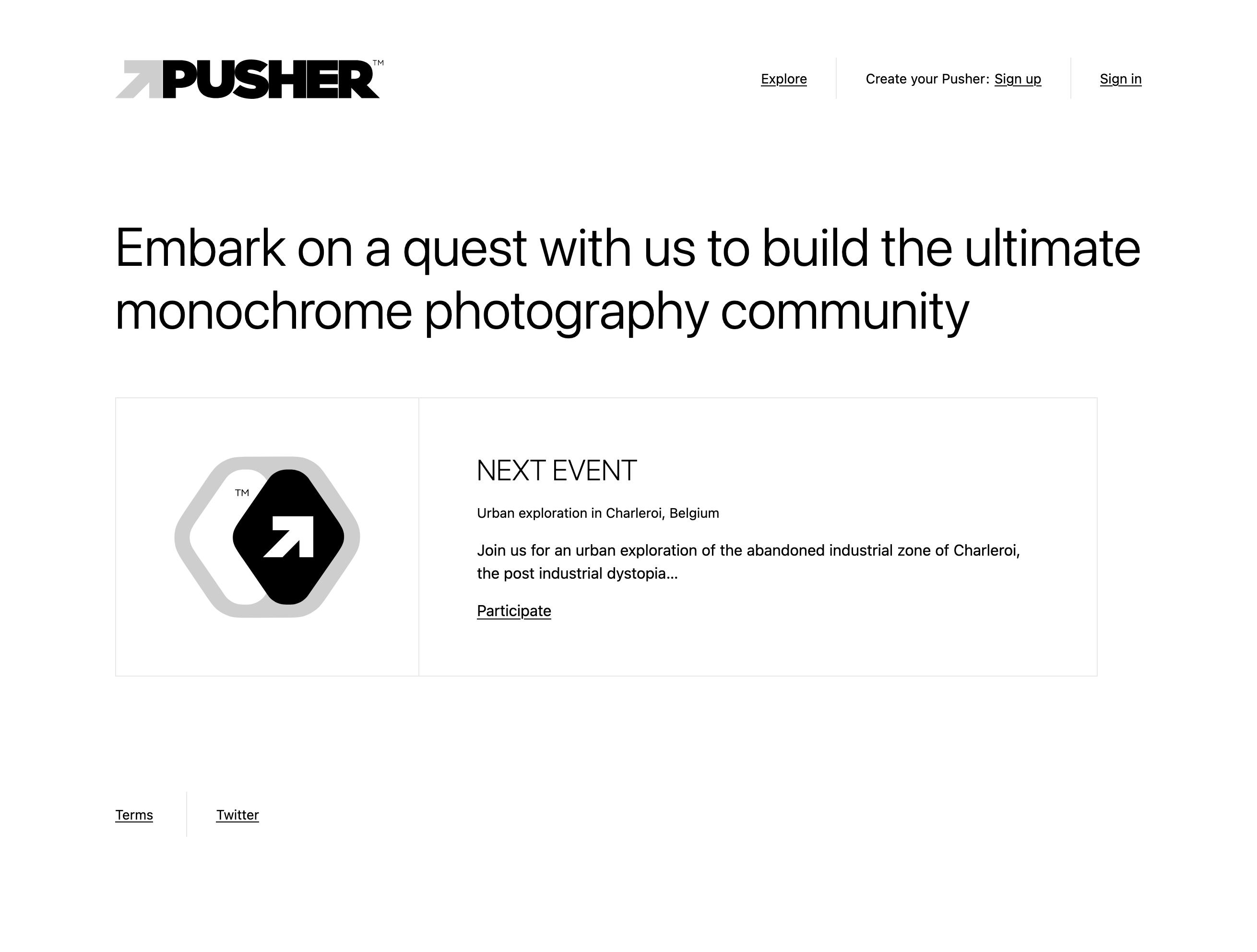 Welcome to Pusher: Black and White Photographers Community